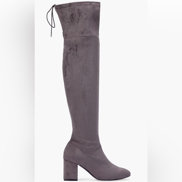JustFab Shoes - Dauphine Tie Over-The-Knee Boot Color: Magnet Gray Size 8